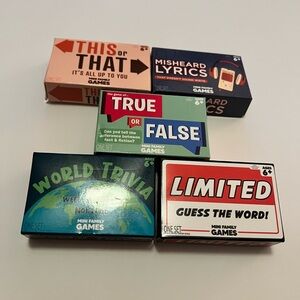 Limited Guess The Word, World Trivia, This or Th  Mini Family Card Game Lot of 5